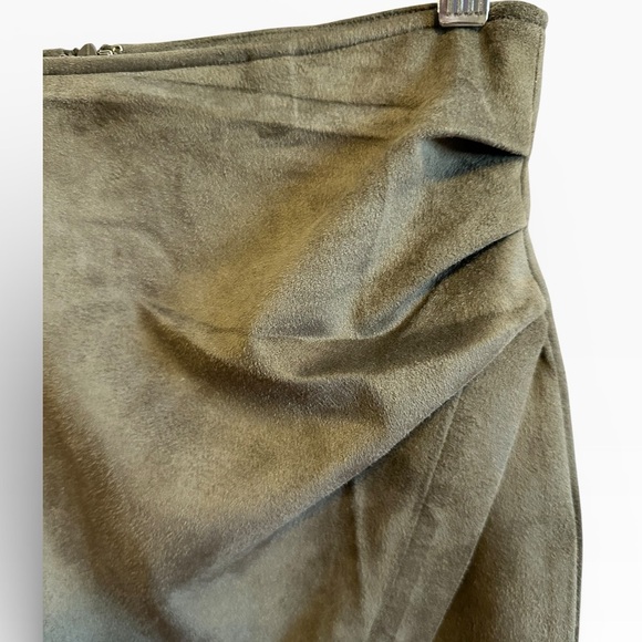 Hem & Thread Elegant Olive Wrap Skirt NWT - Picture 3 of 5